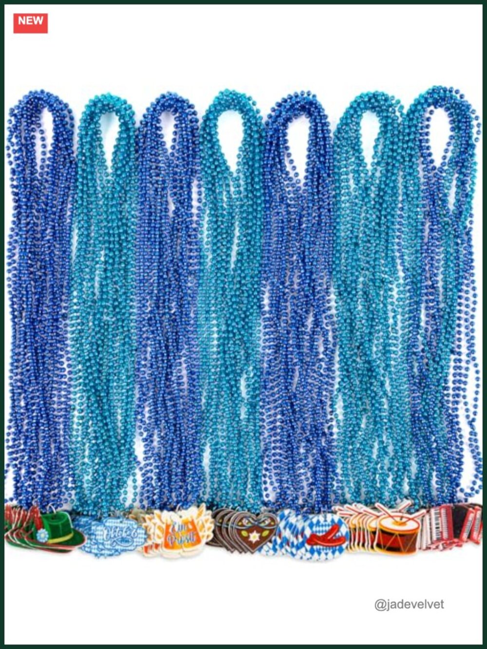 72 PCS Oktoberfest Party Favors German Themed Beaded Necklaces Decorations
